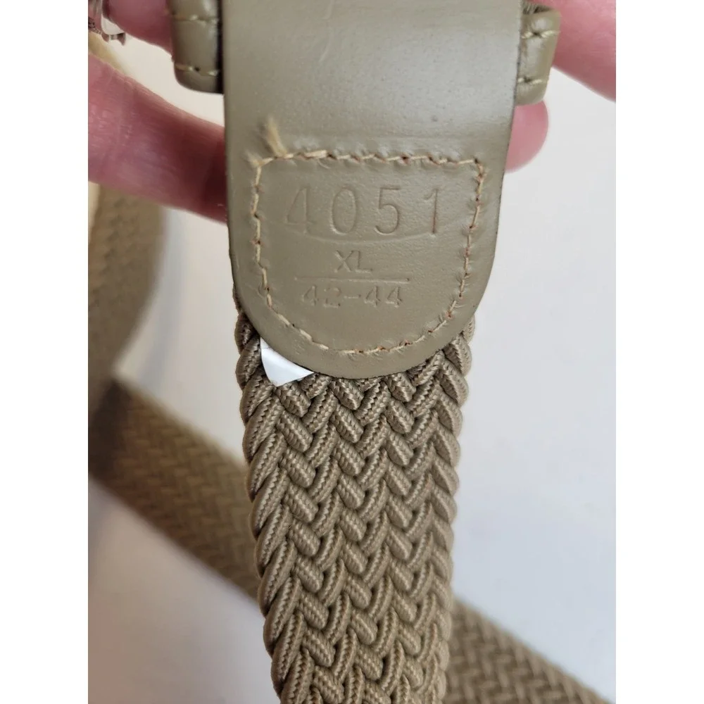 Braided Belt Woven Elastic Stretch Golf Greenish‎ Tan Khaki Mens Accessories XL